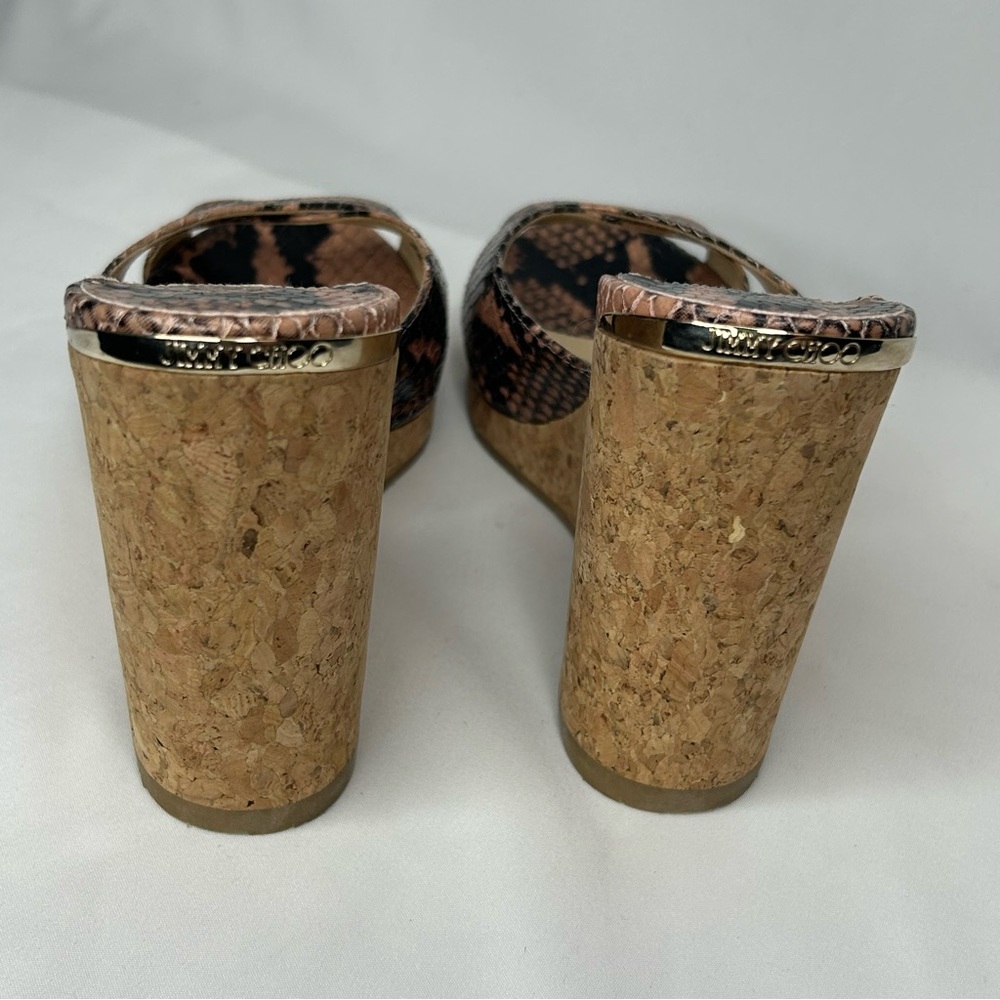 Jimmy Choo Almer 80 Snake-Effect Leather Sandals, 7.5, 37 1/2 - Picture 8 of 13